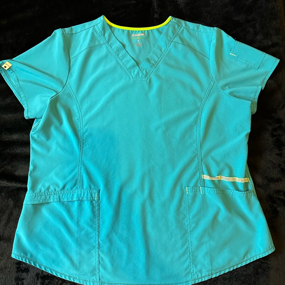 Scrubstar Turquoise V-Neck Scrub Top